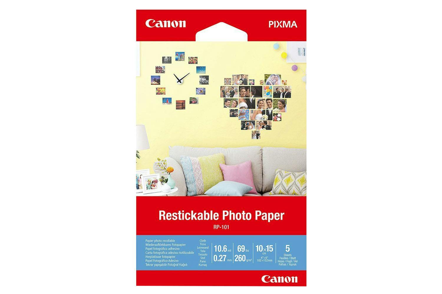 Canon RP-101 Restickable 4x6" Photo Paper | 5 Sheets