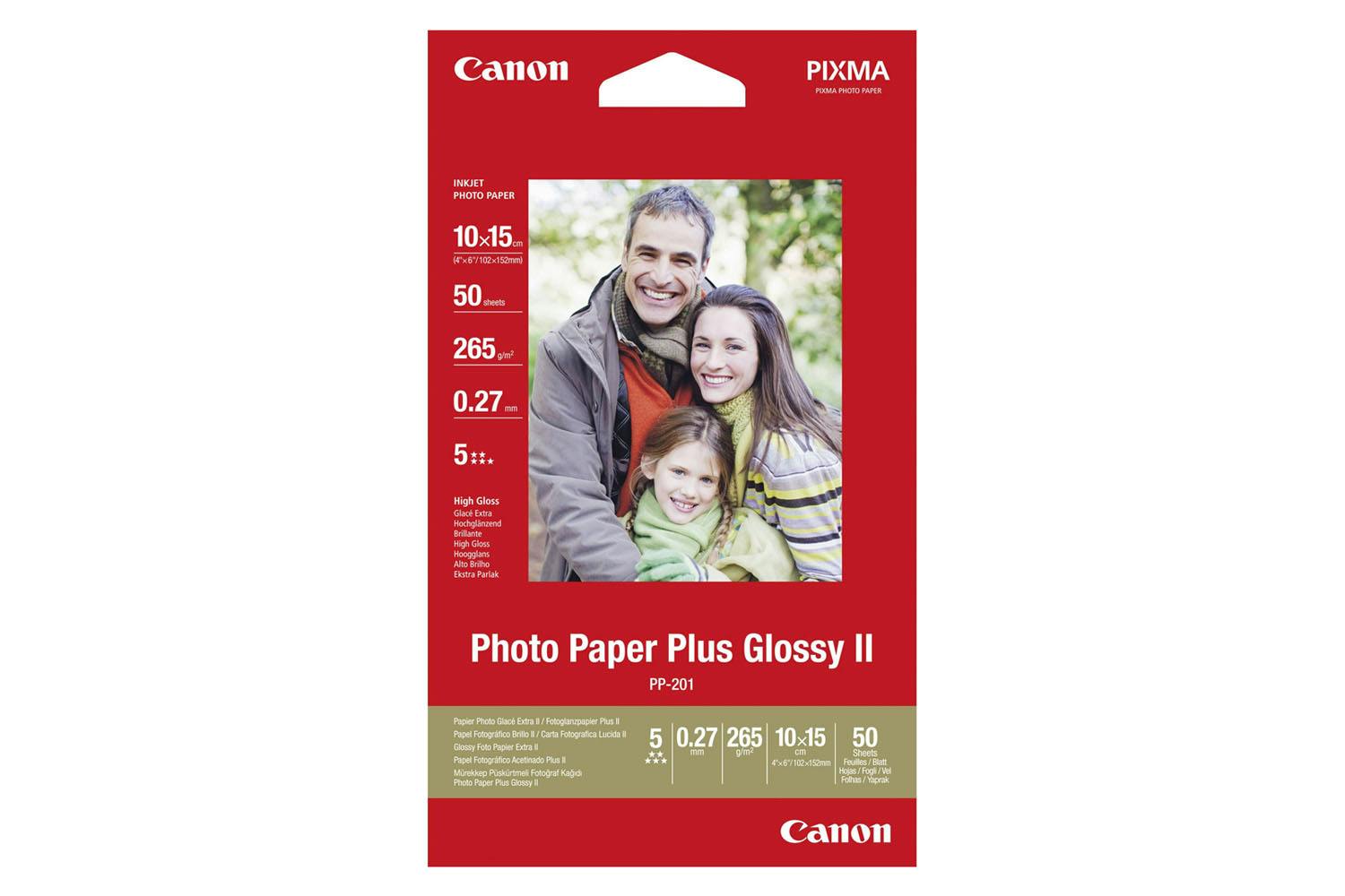 Canon PP-201 Plus Glossy II 4x6" Photo Paper | 50 Sheets