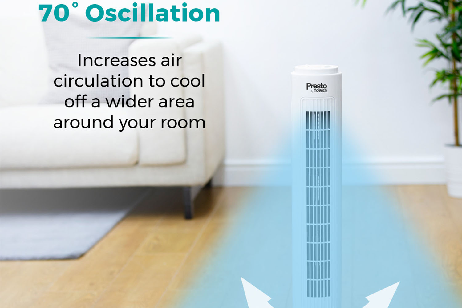 Tower Presto 29" Tower Fan White Ireland