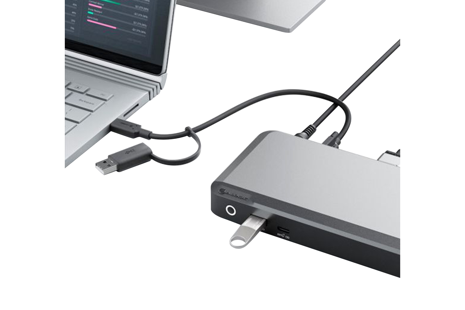 Alogic Universal DX2 Dual 4K Display Docking Station with 65W Power Delivery | Space Grey/Black