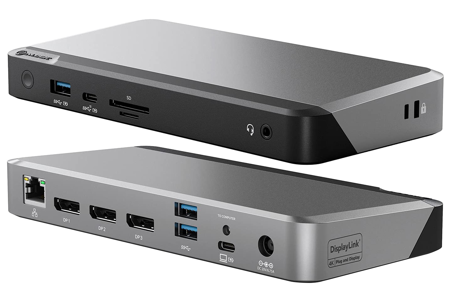 Alogic Universal DX3 Triple 4K Display Docking Station with 100W Power Delivery | Space Grey/Black