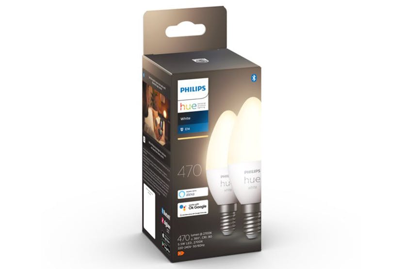 Philips Hue E14 Smart LED Bulbs | 2 Pack
