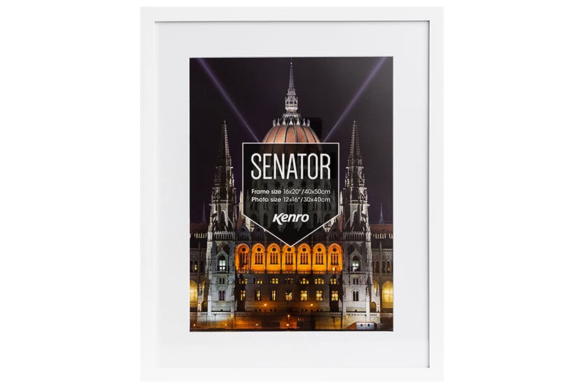 Kenro Senator White Photo Frame with Mat | 15.74 x 19.68"