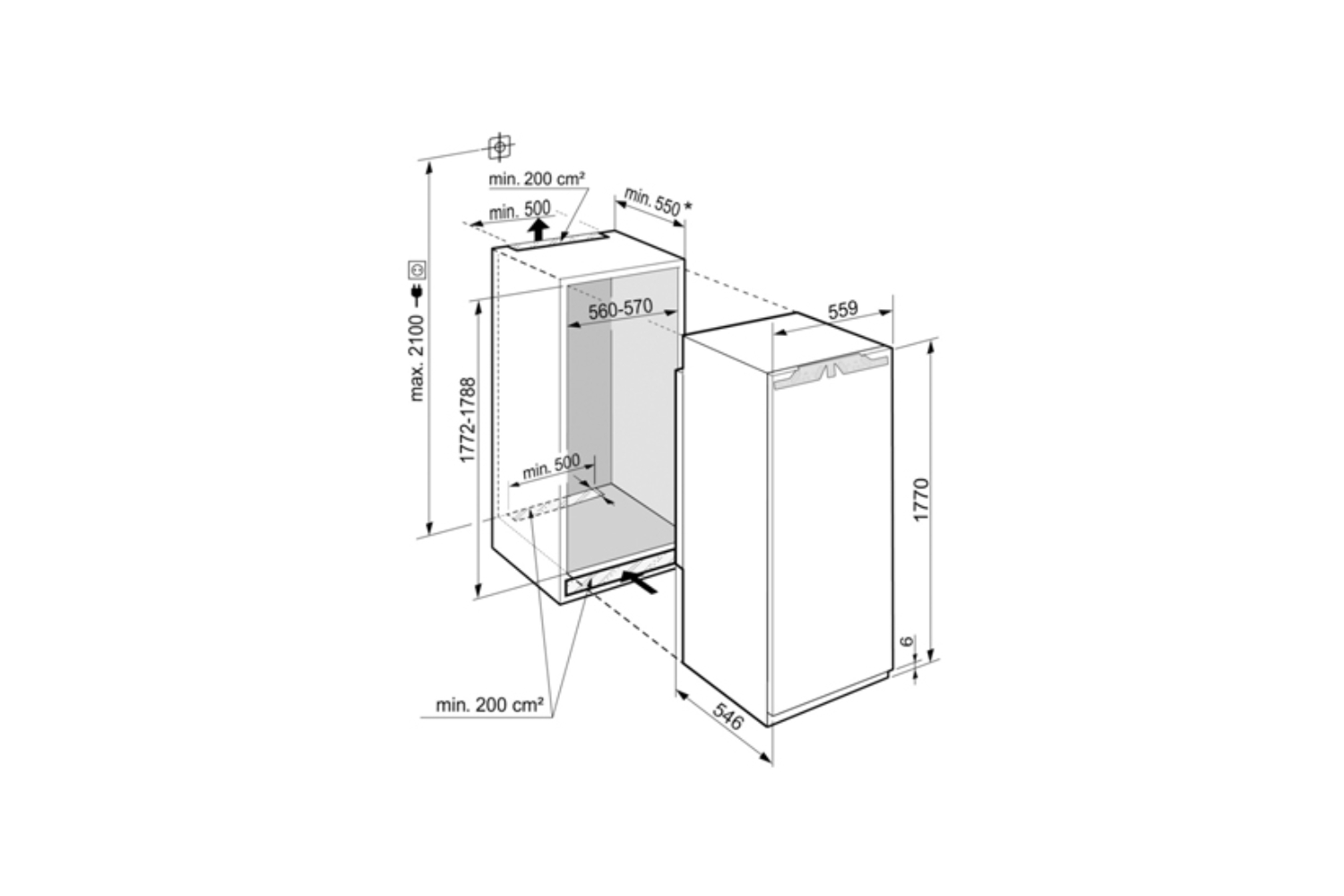 Liebherr 5100 Pure Integrated Fridge | IRE5100 | Ireland