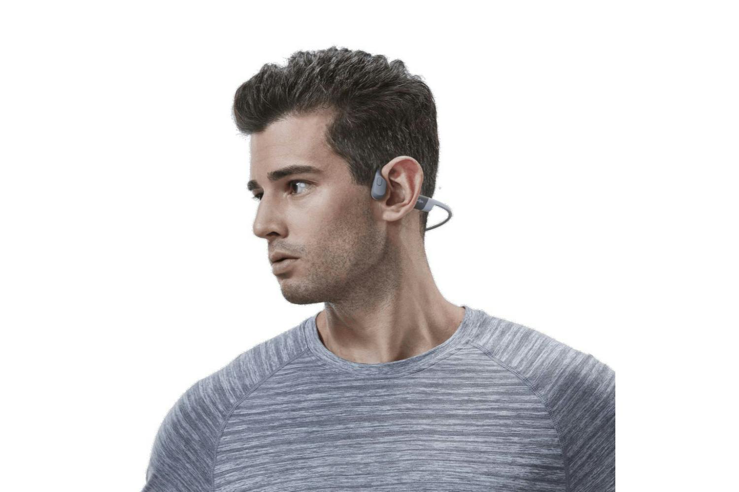 Shokz OpenRun Open-Ear Wireless Headphones | Lunar Grey