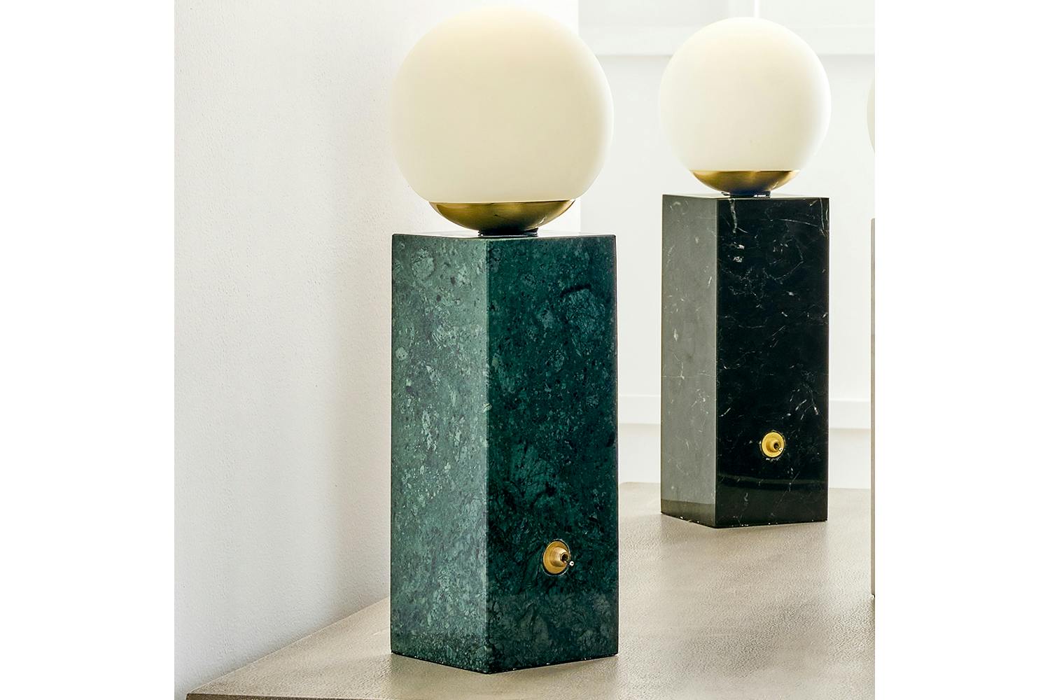 Paris Orb Table Lamp | Green Marble