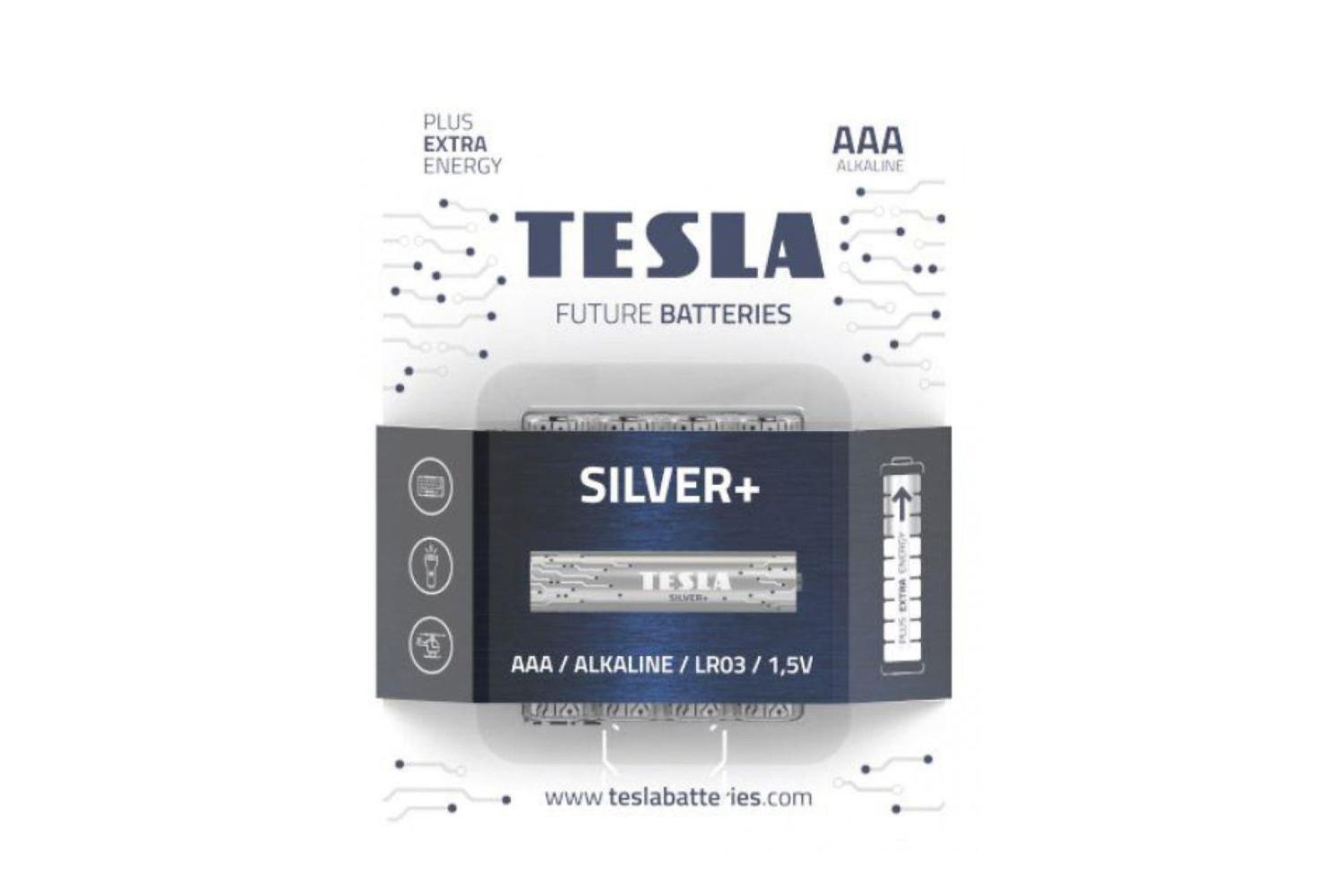Tesla Silver+ AAA Battery | 4 Pcs of Pack