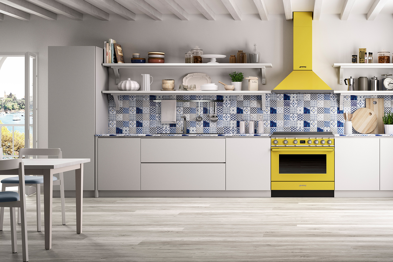Smeg 90cm Portofino Aesthetic Electric Induction Cooker | CPF9IPYW | Yellow