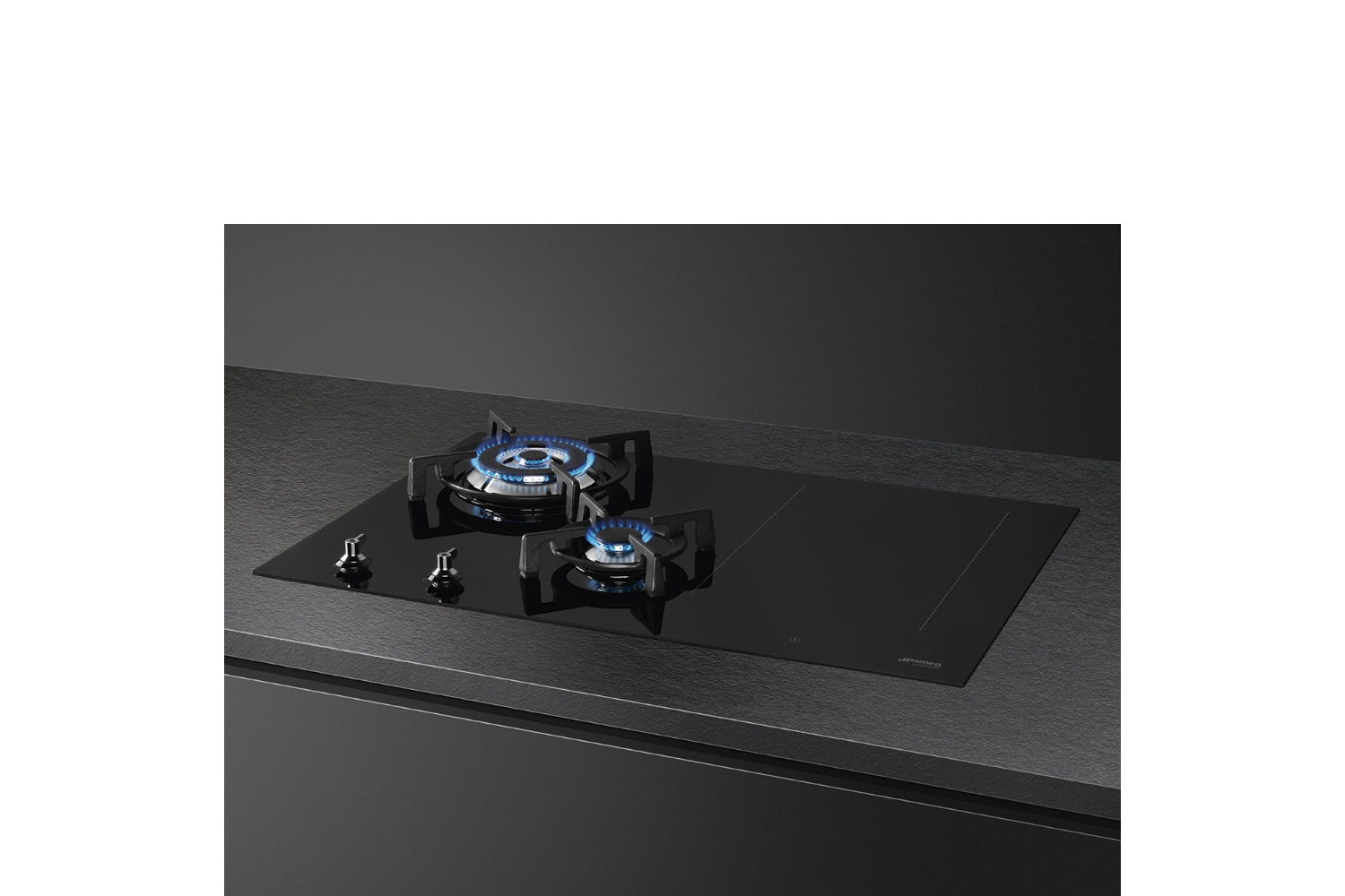 Smeg 75cm Classic Built-in Induction &amp; Gas Hob | PM3743D | Black