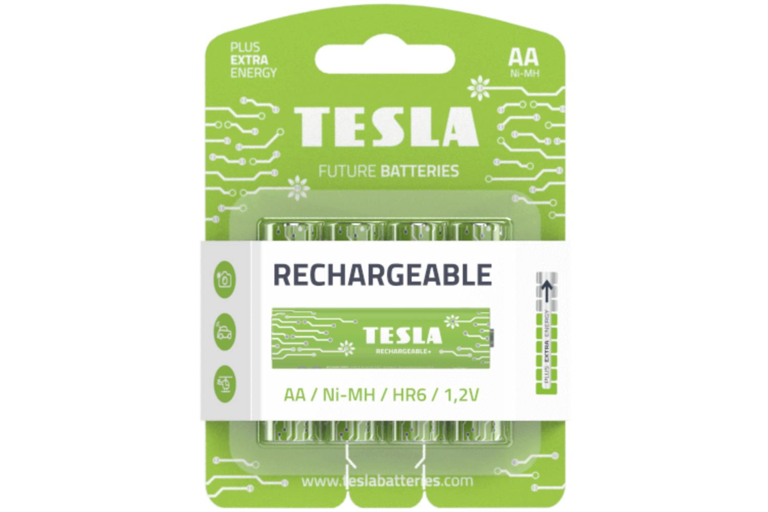 Tesla Rechargeable+ AA Battery | 4 Pcs of Pack