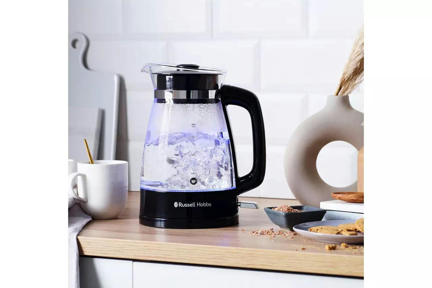 Russell Hobbs 1.7L Classic Glass Kettle | 26080 | Black