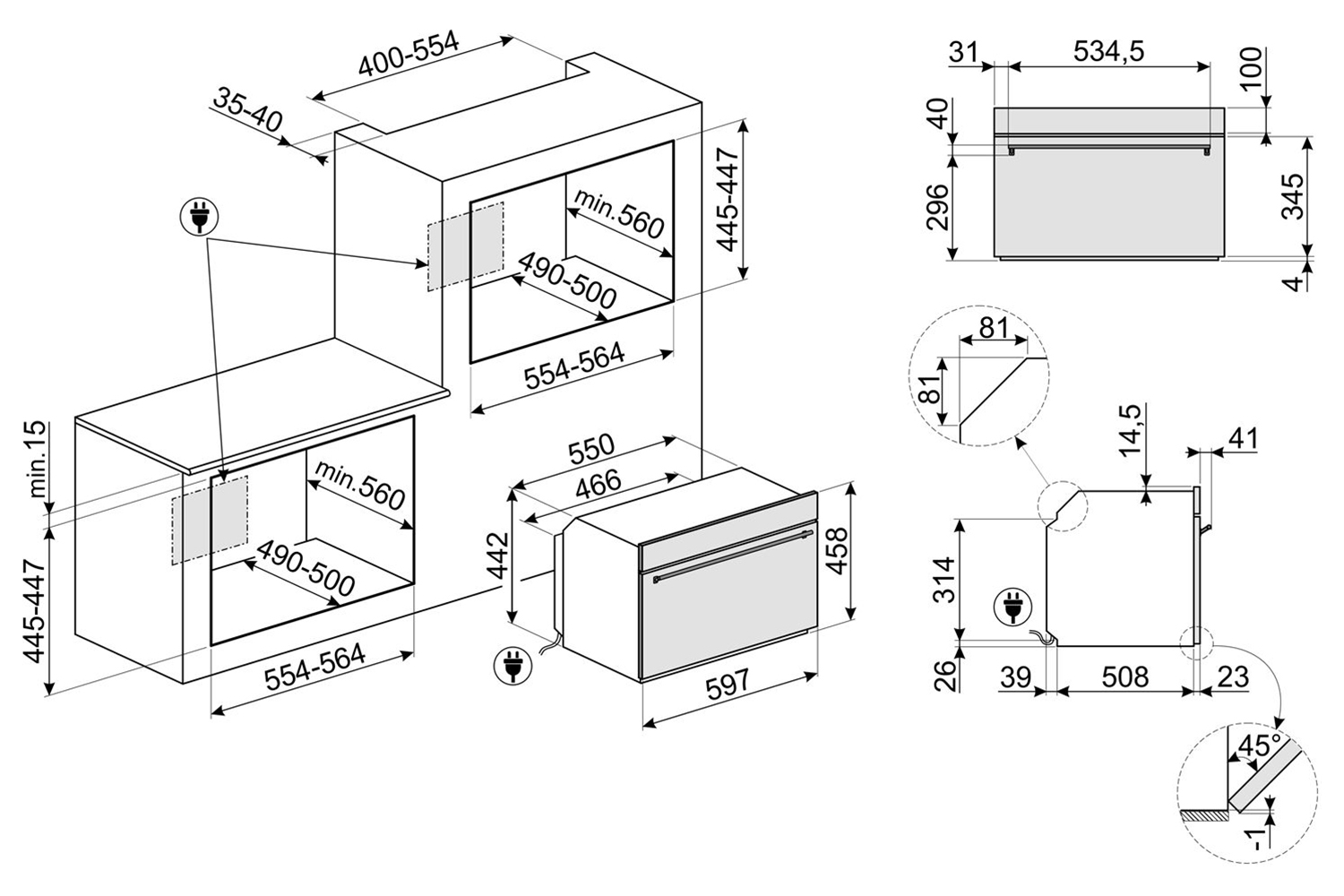 Smeg Classics Combination Oven SO4301M0N Black Ireland