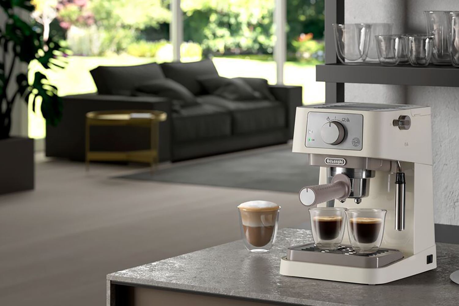 DeLonghi Stilosa Manual Espresso Machine & Cappuccino Maker | EC260.CR | Cream