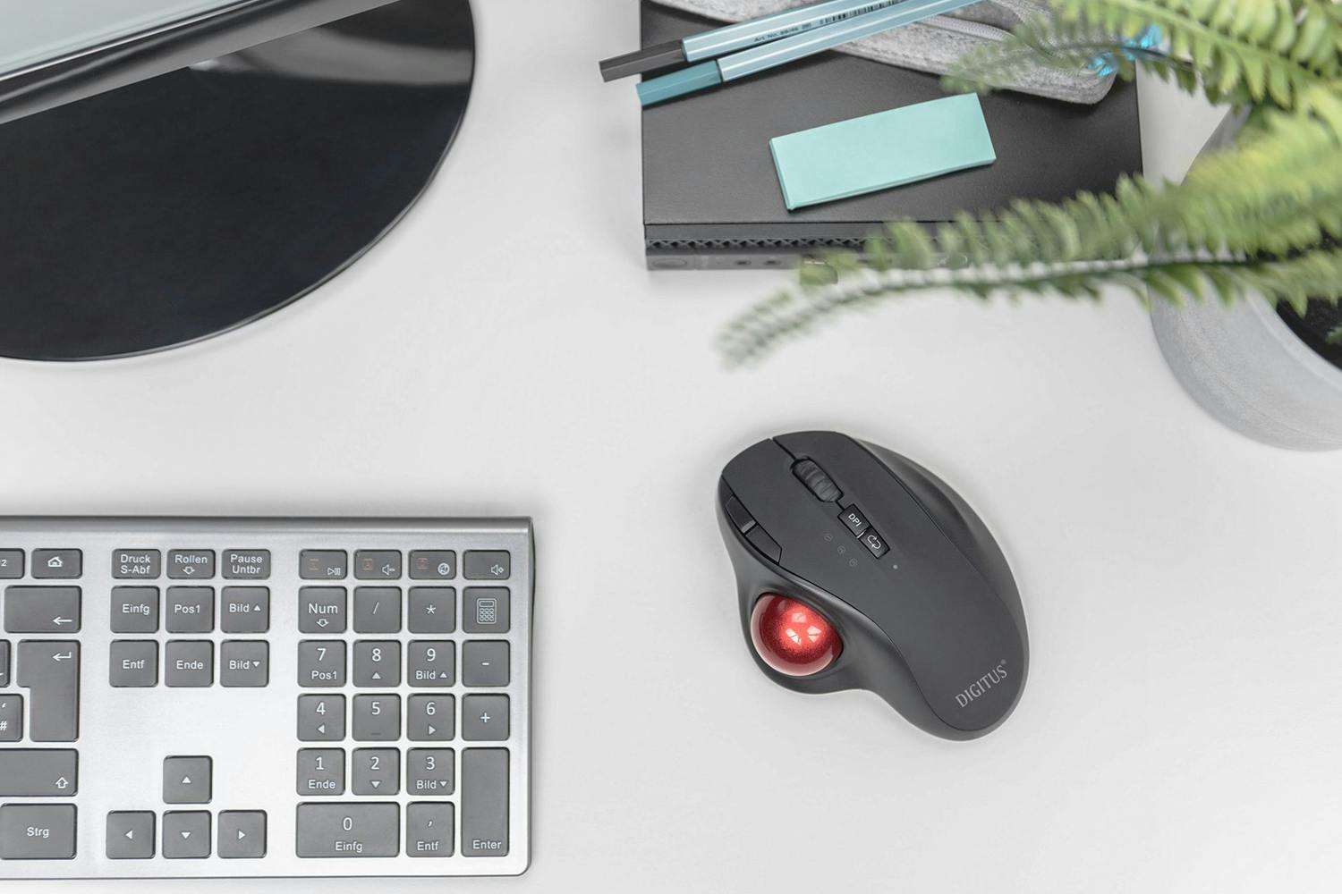 Digitus Wireless Ergonomic Trackball Mouse | Black