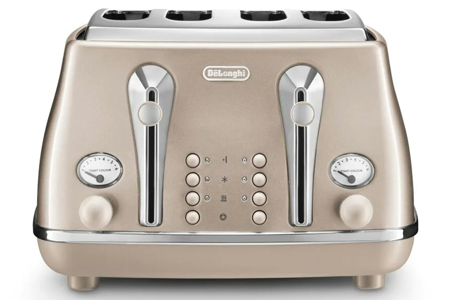 DeLonghi Icona Vintage 4 Slice Toaster, CTOT4003BG, Beige