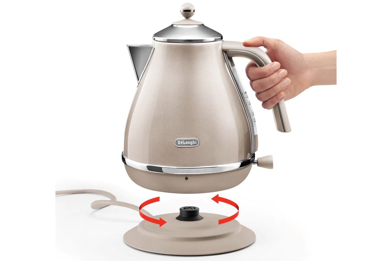 DeLonghi 1.7L Icona Metallics Kettle KBOT3001BG Beige Ireland