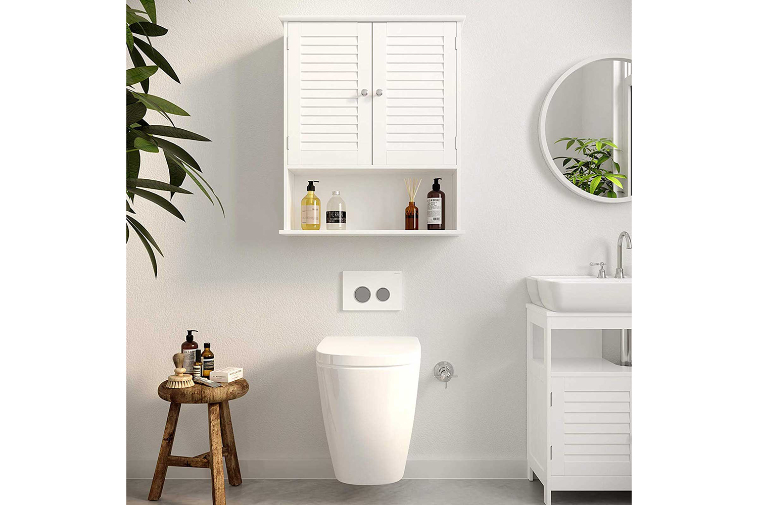 Vasagle Hanging Bathroom Storage Organizer | White