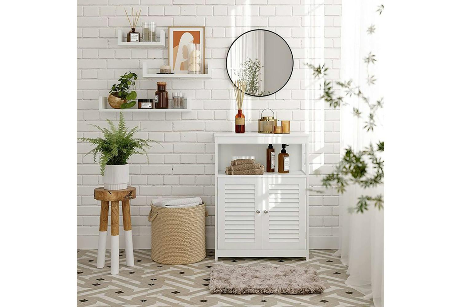 Vasagle  Freestanding Bathroom Cabinet with Shelf | White