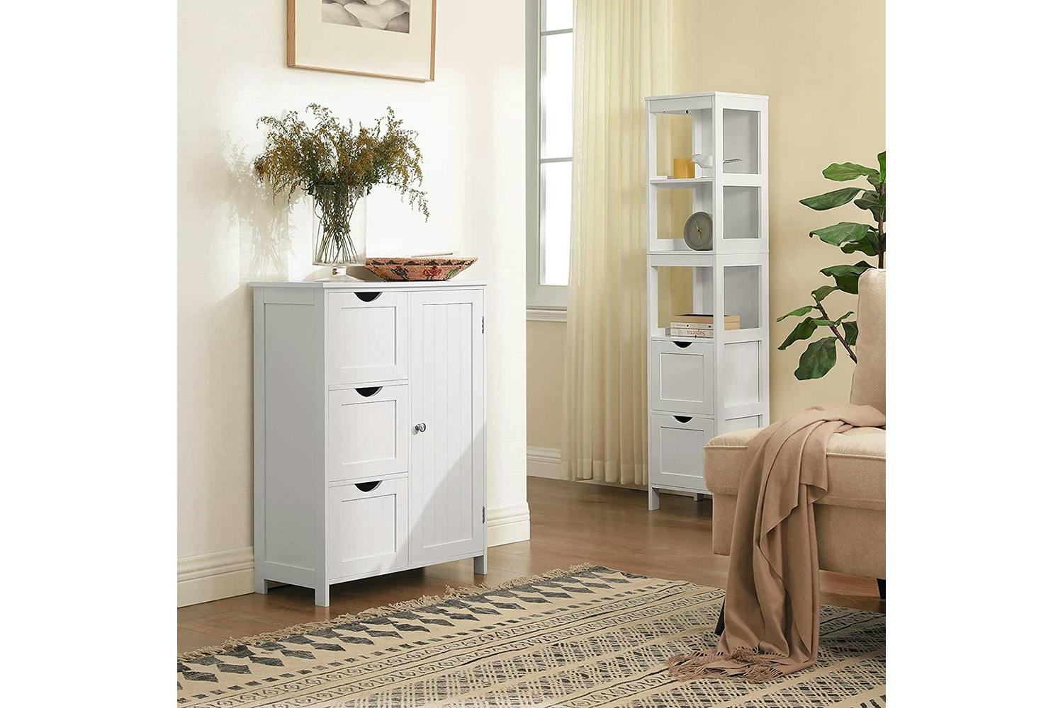 Vasagle  Bathroom Storage Cabinet with 3 Drawers | White