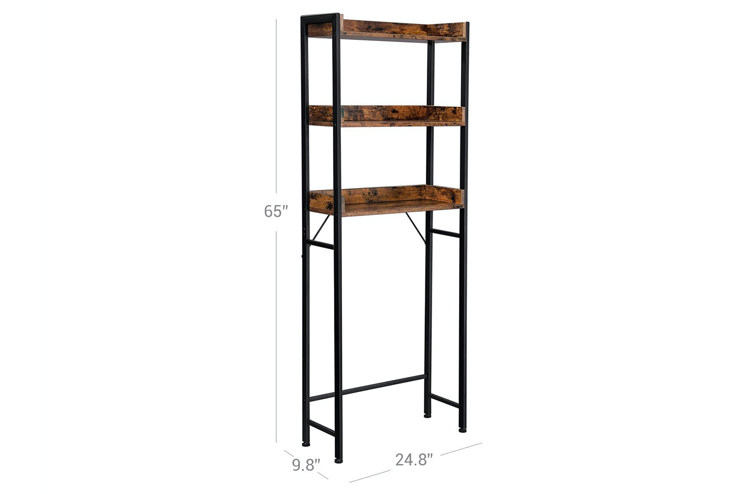 Vasagle UBTS002B01 Tall Bathroom Storage Shelf Rustic Brown & Black