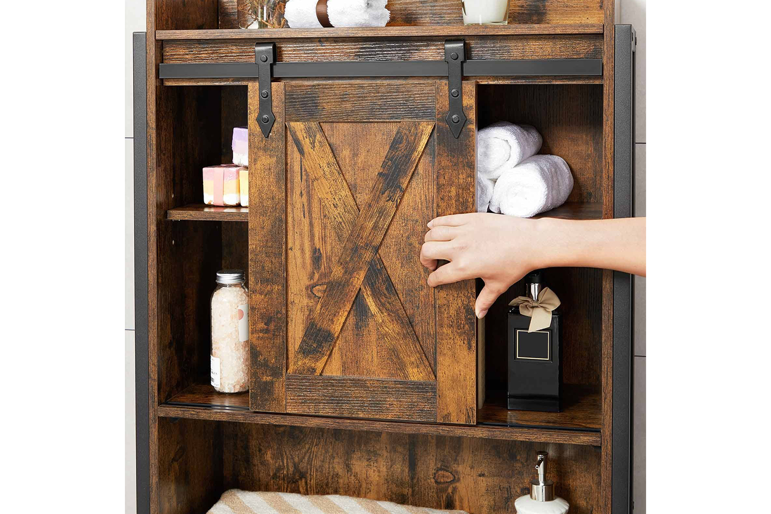 Vasagle UBTS003B01 OverTheToilet Oraganizer Rack Rustic Brown