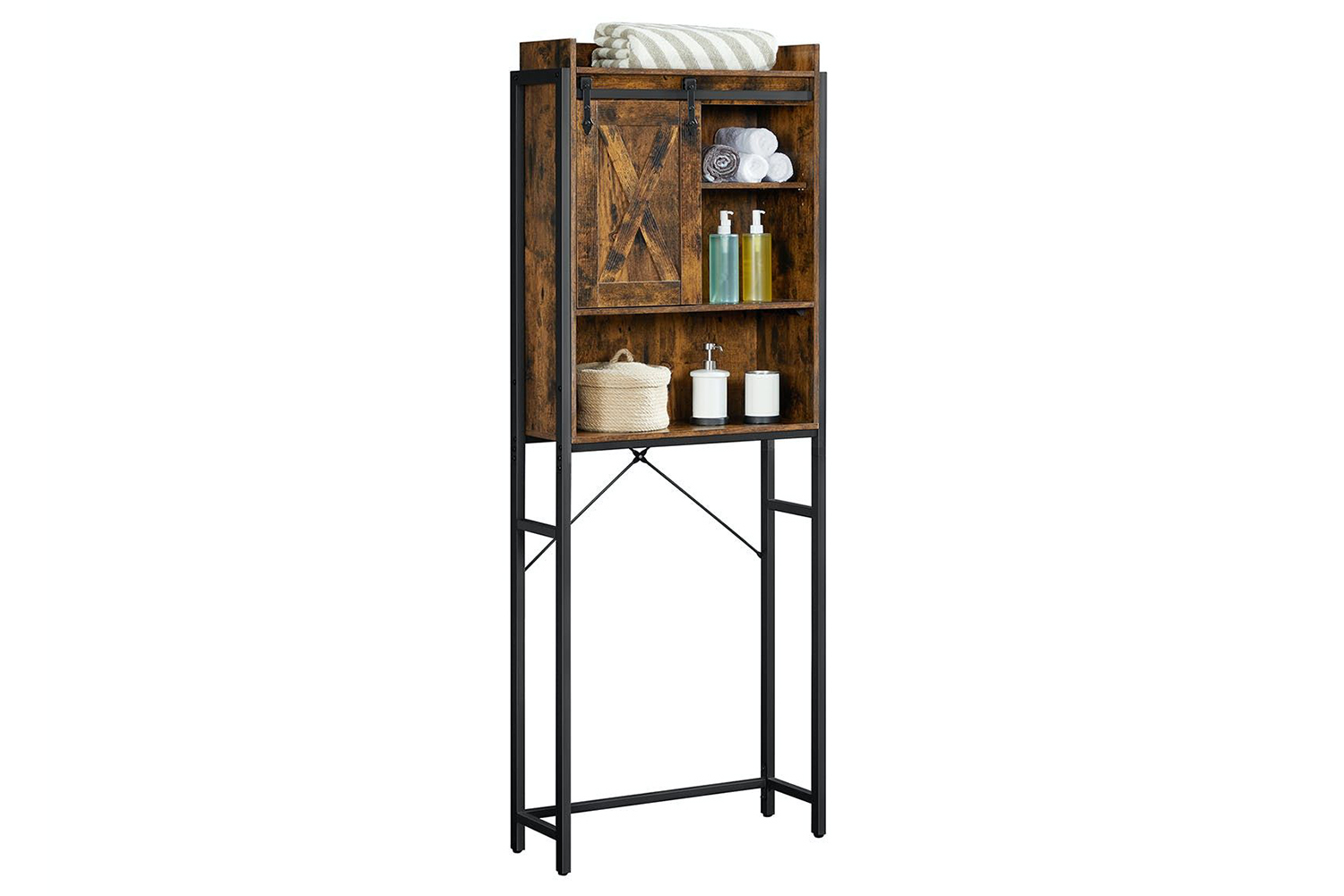 Vasagle UBTS003B01 OverTheToilet Oraganizer Rack Rustic Brown
