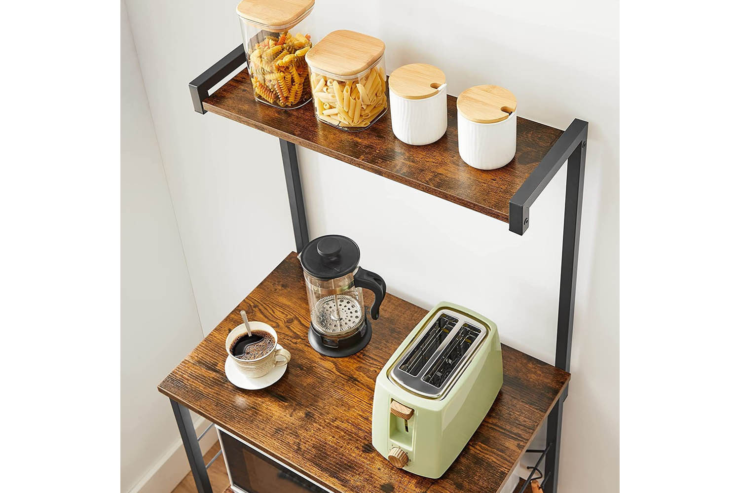 Vasagle UKKS023B01 3 Tier Bakers Rack Rustic Brown & Black Ireland