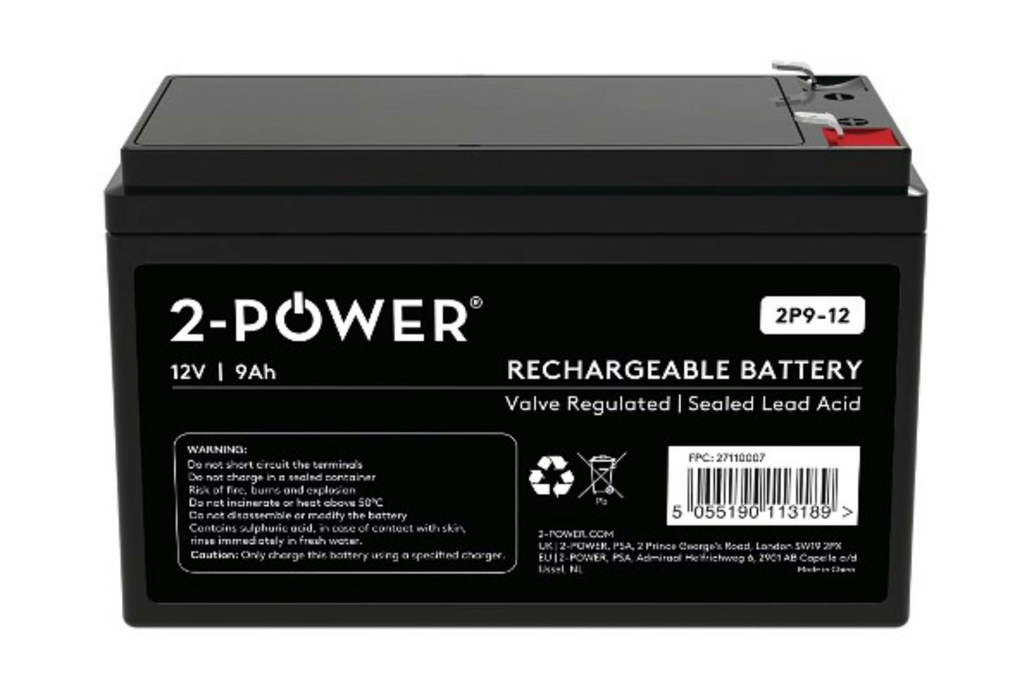 2-Power 2P9-12 9Ah VRLA Battery