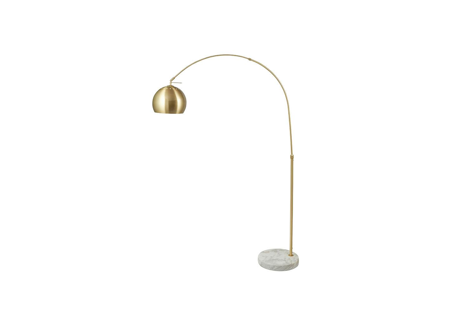 Troy Curved Floor Lamp | Gold