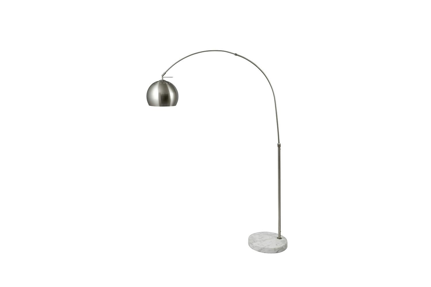 Troy Curved Floor Lamp | Silver