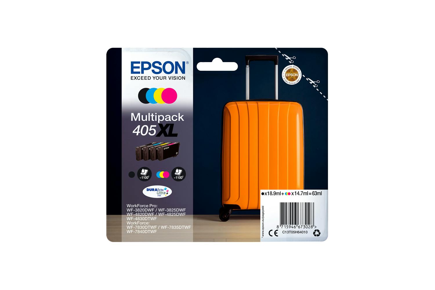 Epson 405XL Suitcase Durabrite Ultra Multipack Ink | 4 Colours