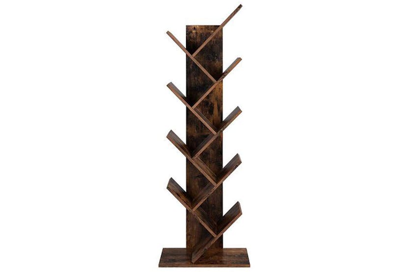 Vasagle Tree-shaped Standing Wooden Bookshelf | Rustic Brown