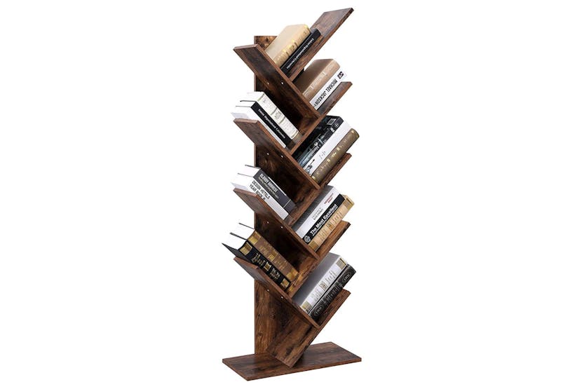 Vasagle Tree-shaped Standing Wooden Bookshelf | Rustic Brown