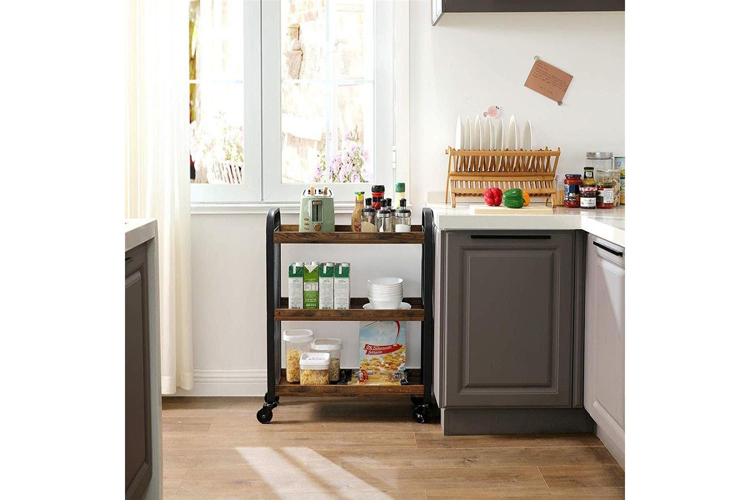 Vasagle  Rolling Kitchen Cart | Rustic Brown