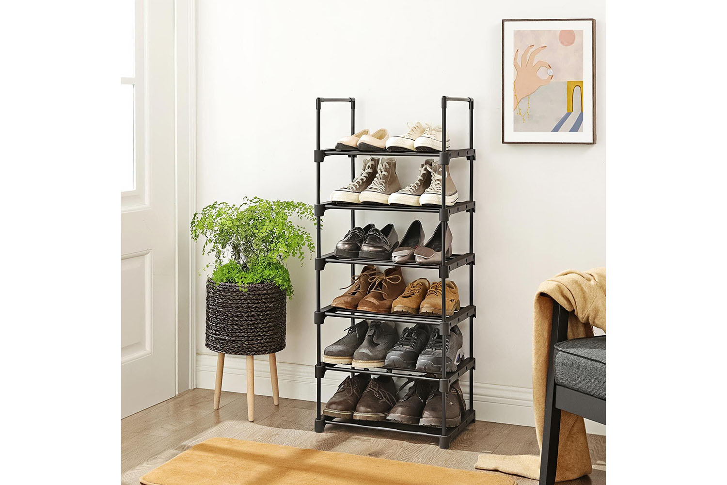 Songmics Iron Shoe Storage Organizer | Black