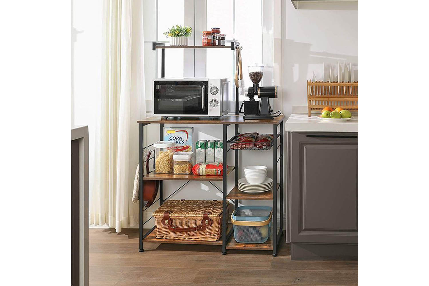 Vasagle Industrial Baker's Rack With Shelves | Rustic Brown