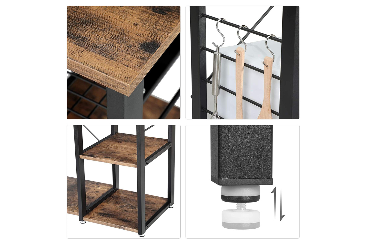 Vasagle Metal Frame Kitchen Shelf Black Ireland