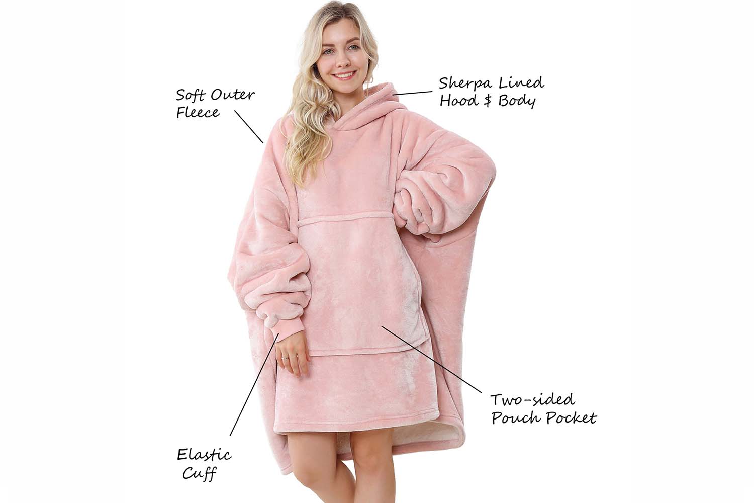 Sherpa Fleece Blanket Hoodie | Cream | One Size | Ireland