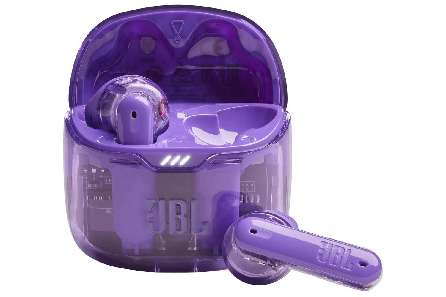 JBL Tune Flex Ghost Edition Noise Cancelling Earbuds, Purple