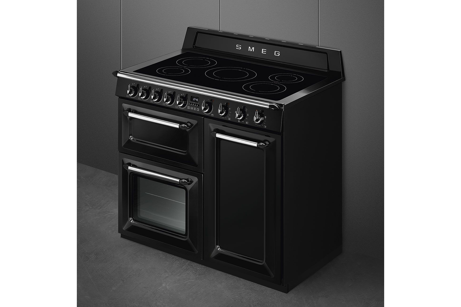 Smeg 100cm Victoria Electric Cooker with Induction Hob | TR103IBL2 | Black