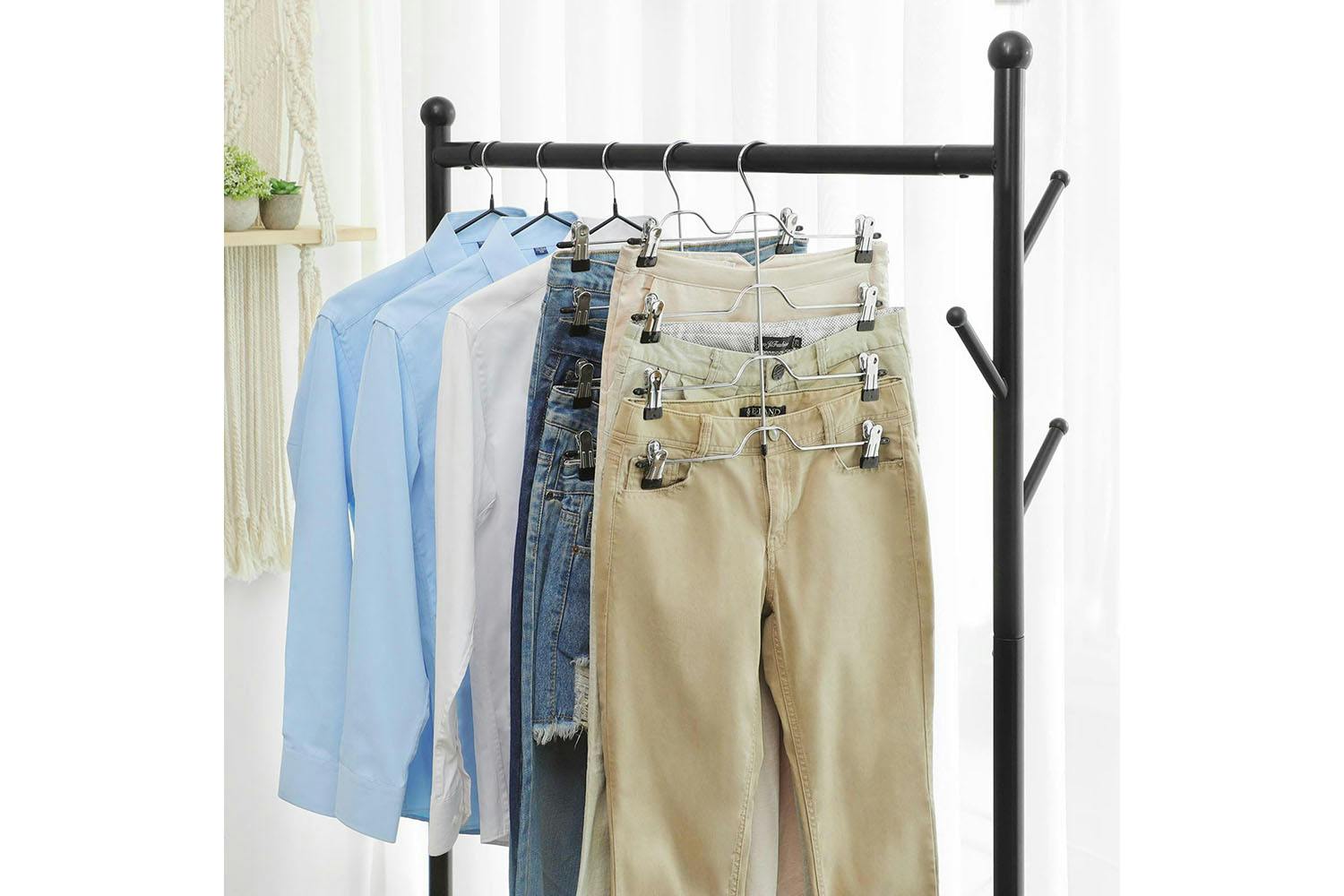 Songmics Space Saving Pants Hanger | Silver