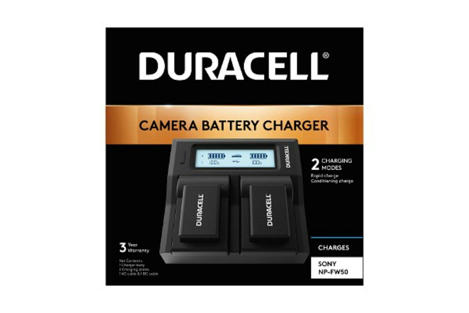Duracell DRS6120 Dual Battery Charger for Sony NPFW50