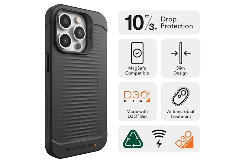 Zagg Gear4 D3O Havana iPhone 14 Pro Case | Black