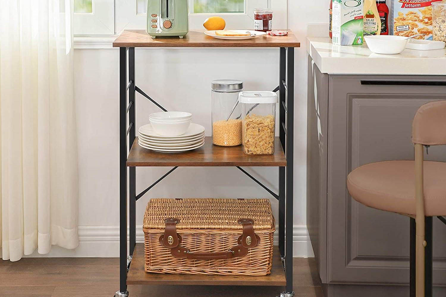 Vasagle Vintage Kitchen Shelf Rustic Brown & Black Ireland