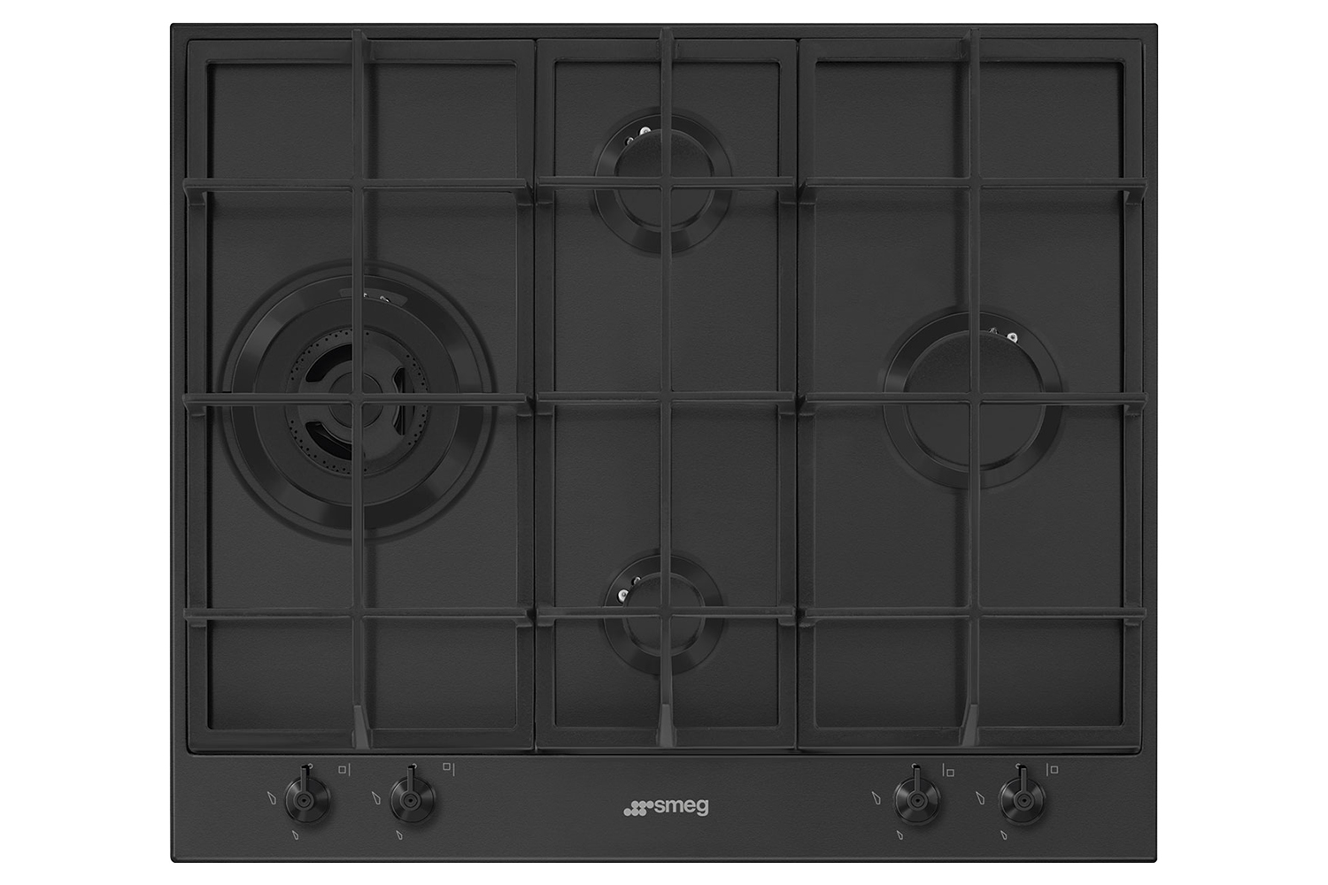 Smeg 60cm Built-in Gas Hob | PX364LMB | Matt Black
