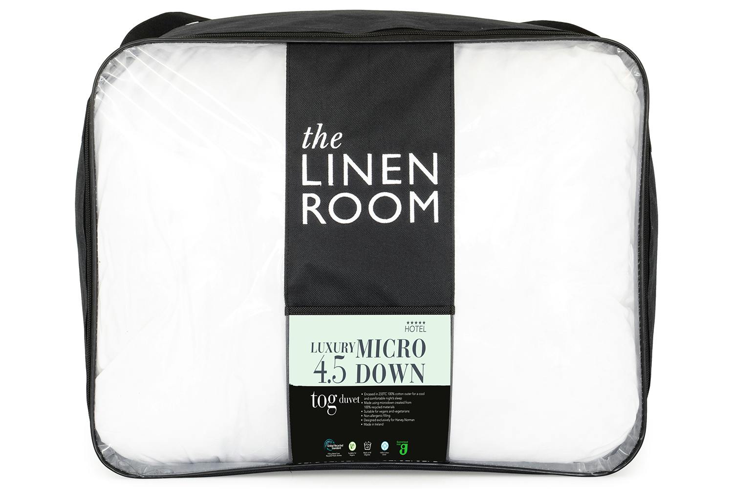 The Linen Room | Luxury Microdown 4.5 Tog Duvet | Single