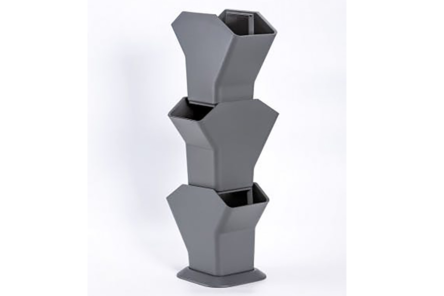 Plastia Tree Vertical Self-Watering Flower Pot | Grey | Set of 3 | 31.3cm