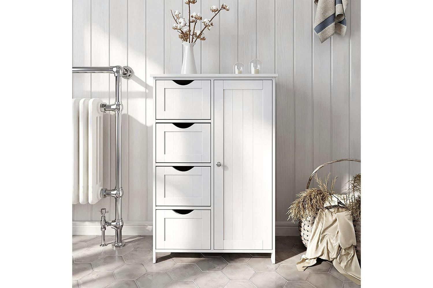 Vasagle Bathroom Storage Cabinet with Drawers | White