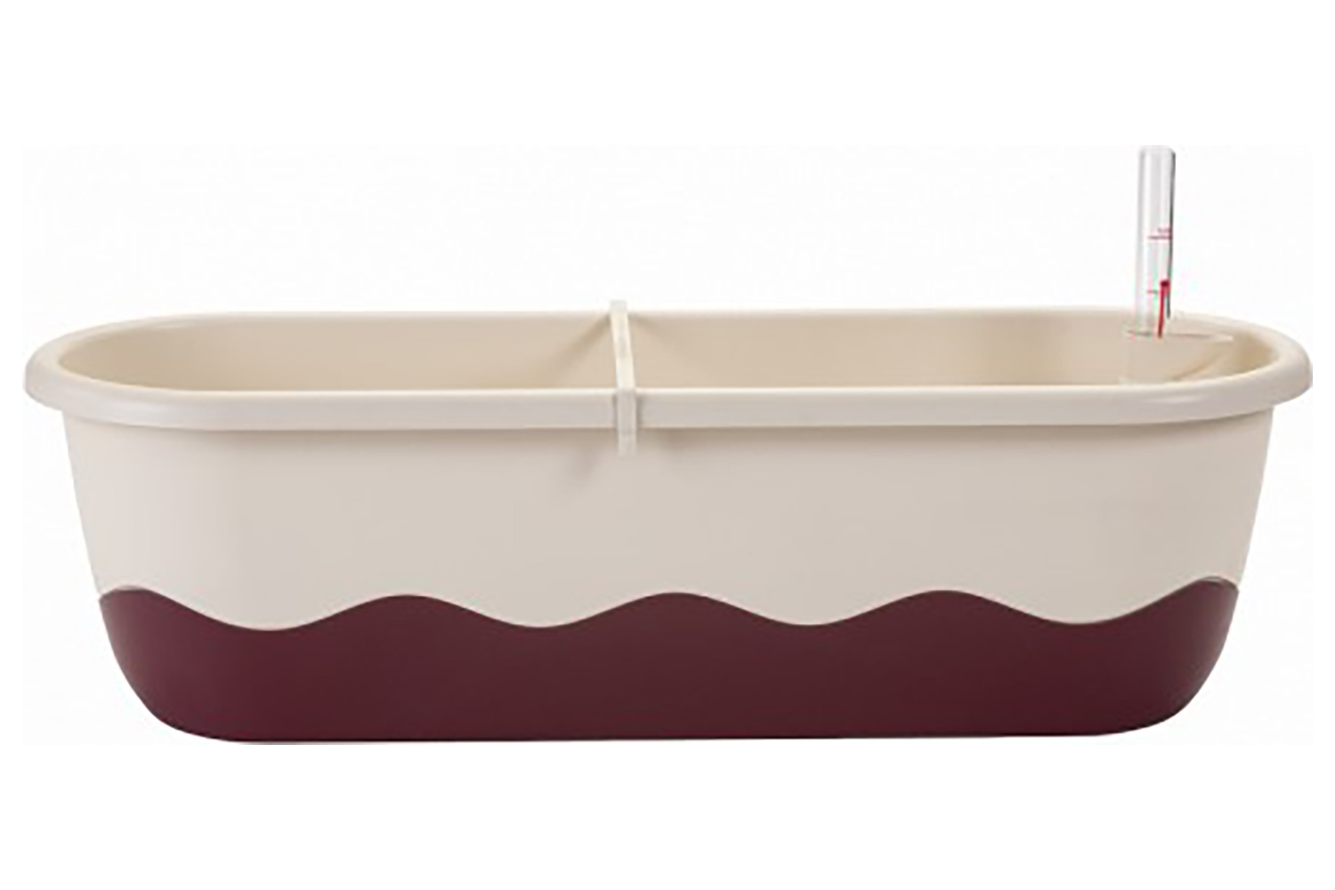 Plastia Mareta Flower Box | Beige & Wine Red | 60cm