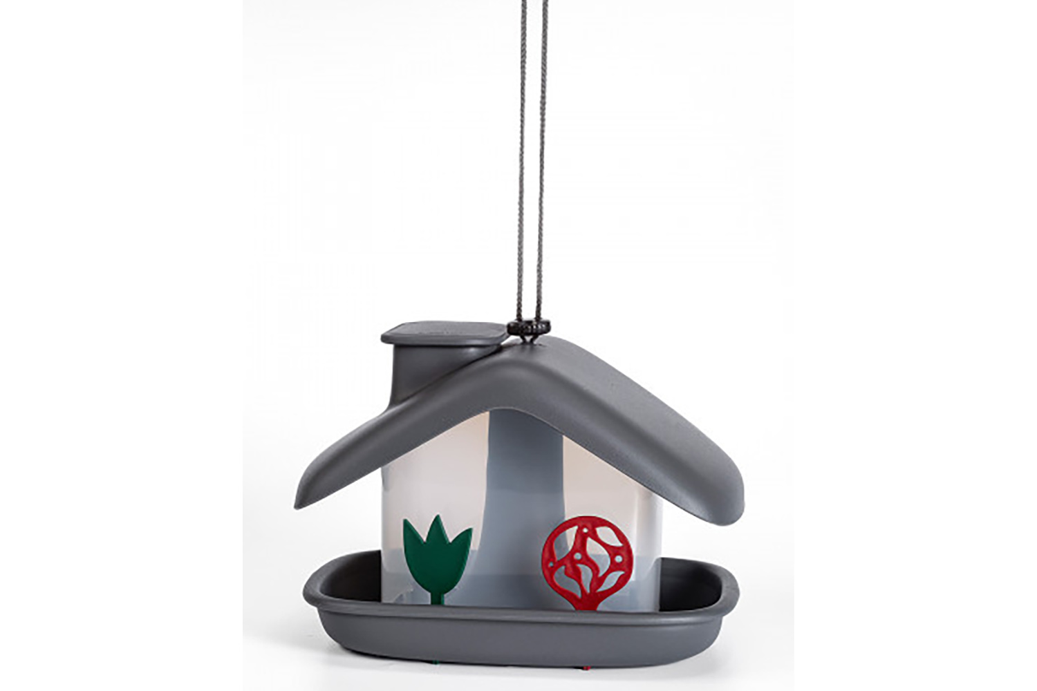 Plastia Domek Bird Feeder | Grey | 21cm